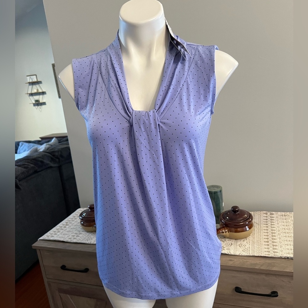 NWT Dana Buchman harbor lights periwinkle polka dot tank